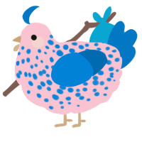 A rose and sapphire chicken with a speckle pattern