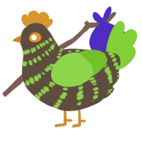 A bark and grass chicken with a bar pattern