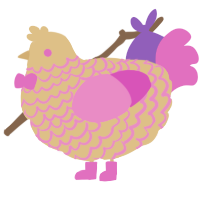 A beige and orchid chicken with a lace pattern