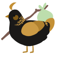 A sable and gold chicken with a neck-band pattern