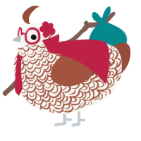 A white and russet chicken with a double-lace pattern