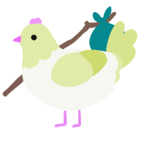 taffy, a white and lemon chicken with a head pattern