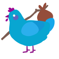 A cerulean and sky chicken