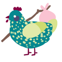 citronnade, a teal and lemon chicken with a speckle pattern