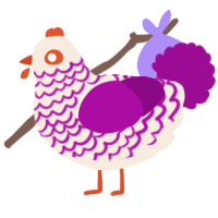A cream and plum chicken with a lace pattern