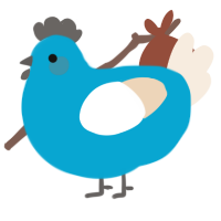 A cerulean and cream chicken