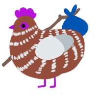 A russet and mist chicken with a bar pattern
