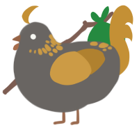 A grey and gold chicken with a neck-speckle pattern