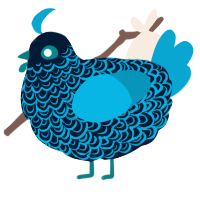 A tumblr and cerulean chicken with a double-lace pattern