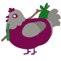 Retired QuarterBawk, a wine and ash chicken with a head pattern