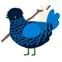 A tumblr and sapphire chicken with a lace pattern