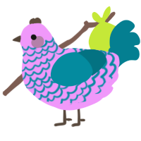 A lavender and sea chicken with a lace pattern