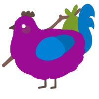 A plum and sapphire chicken