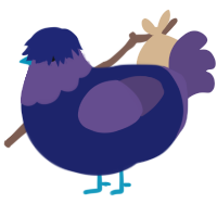 A navy and overcast chicken with a head pattern