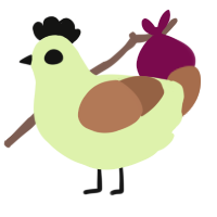 A apple and brown chicken