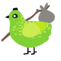 A grass and lime chicken with a half-lace pattern