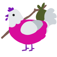 (unnamed), a fuchsia and mist chicken with a head pattern