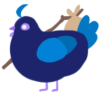 noctis, a navy and sapphire chicken