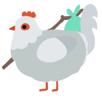 A silver and mist chicken with a head pattern