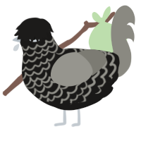 A sable and ash chicken with a lace pattern