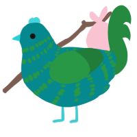 A teal and viridian chicken with a bar pattern