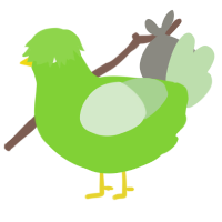 A grass and gluppy chicken