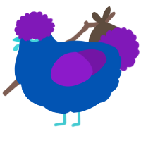 A ultramarine and violet chicken