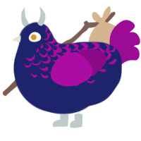 Shockwave, a navy and plum chicken with a half-lace pattern