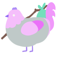 A silver and lavender chicken with a head pattern