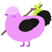 A lavender and sable chicken