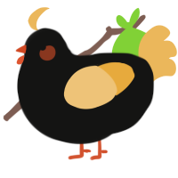 A black and honey chicken
