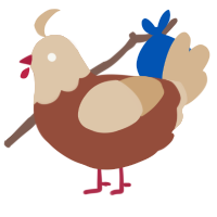 A russet and beige chicken with a head pattern