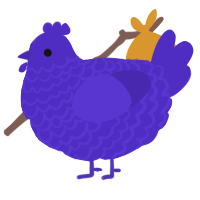 A indigo chicken with a lace pattern
