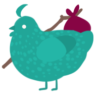 A turquoise chicken with a speckle pattern