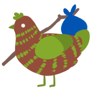 grasshopper, a russet and chartreuse chicken with a bar pattern