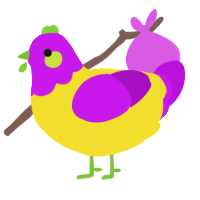 A yellow and amethyst chicken with a head pattern