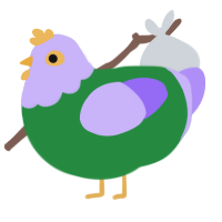 A viridian and lilac chicken with a head pattern