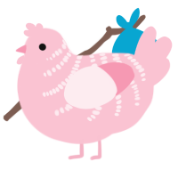 A rose chicken with a half-bar pattern
