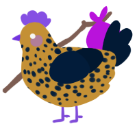 Moldy Banana, a gold and tumblr chicken with a speckle pattern