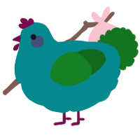 A teal and leaf chicken
