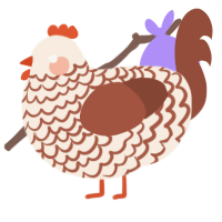 A cream and russet chicken with a lace pattern