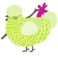A lime and apple chicken with a lace pattern