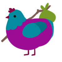 A plum and sea chicken with a head pattern