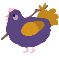 A overcast and ochre chicken