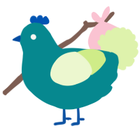 A teal and apple chicken