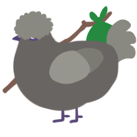 A grey and ash chicken