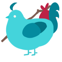 A aqua and sea chicken