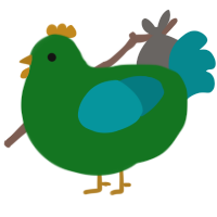 A leaf and teal chicken