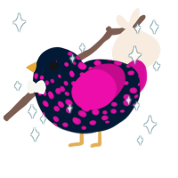A tumblr and fuchsia chicken with a speckle pattern