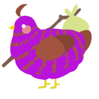 A amethyst and russet chicken with a bar pattern